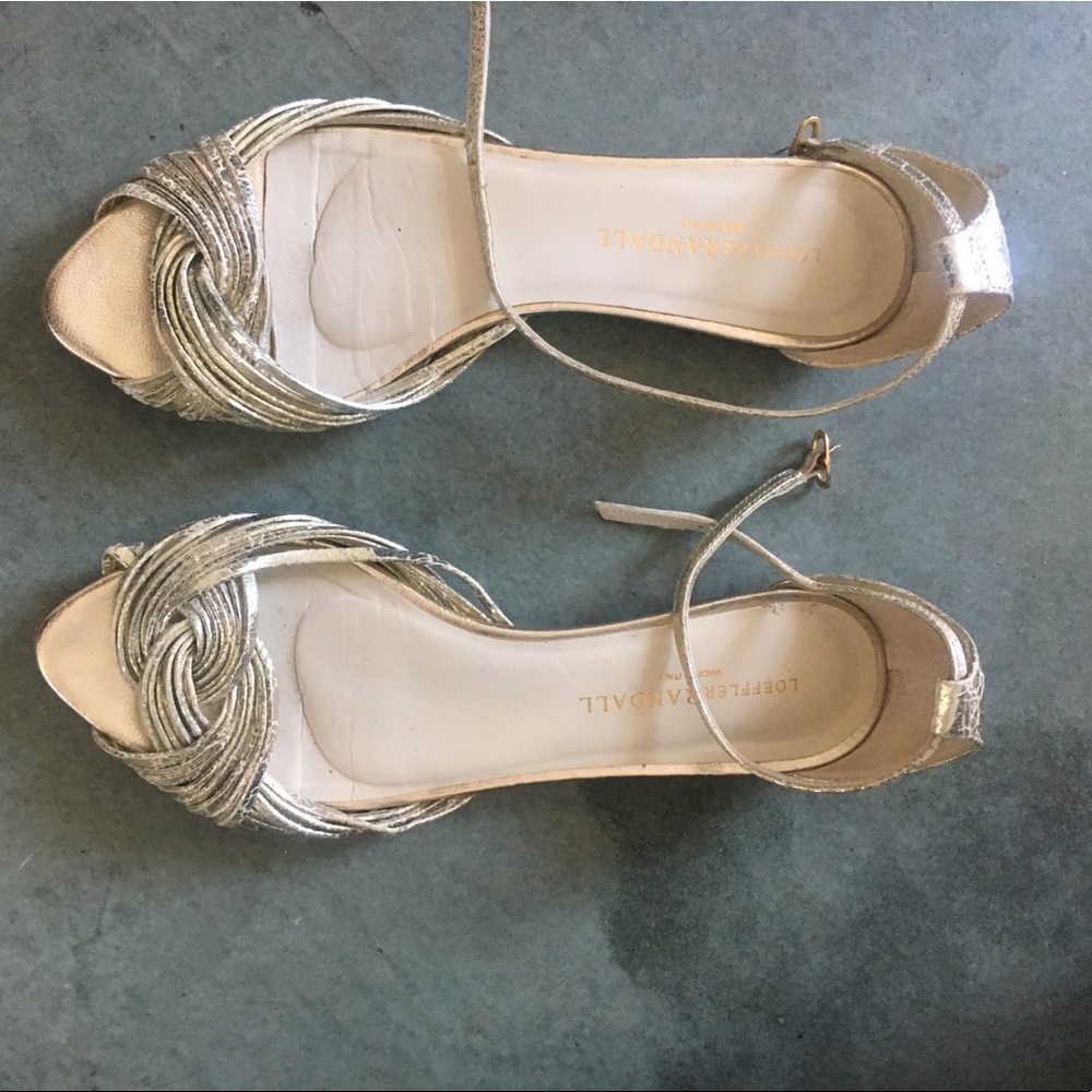 Loefer Randall gold flat sandals